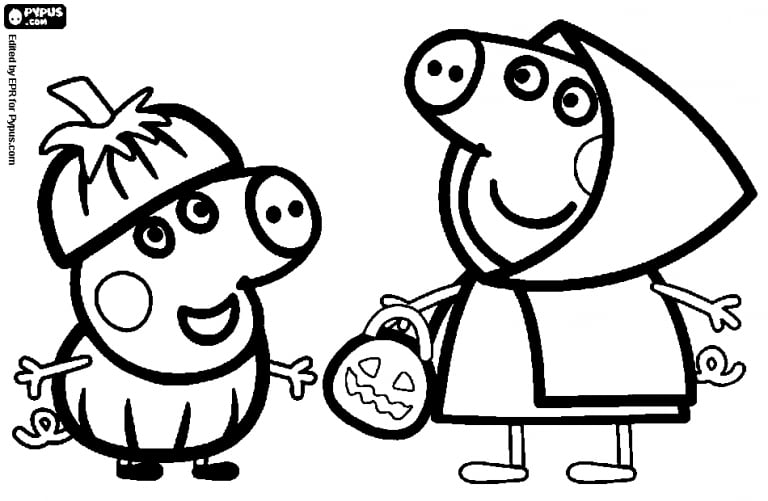 Dibujos Peppa Pig Halloween para colorear: 12 terroríficas plantillas para imprimir