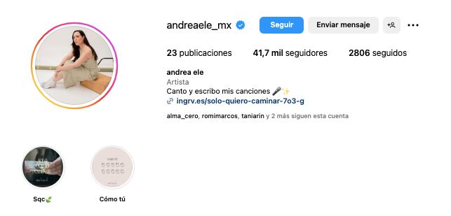 Andrea Ele triunfa en Instagram