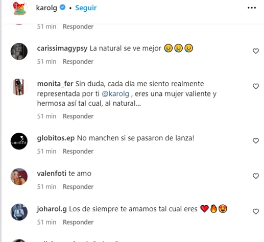 Seguidores de Karol G apoyan su belleza natural