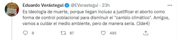 Eduardo Verástegui dice que el cambo climático se usa para justificar el aborto