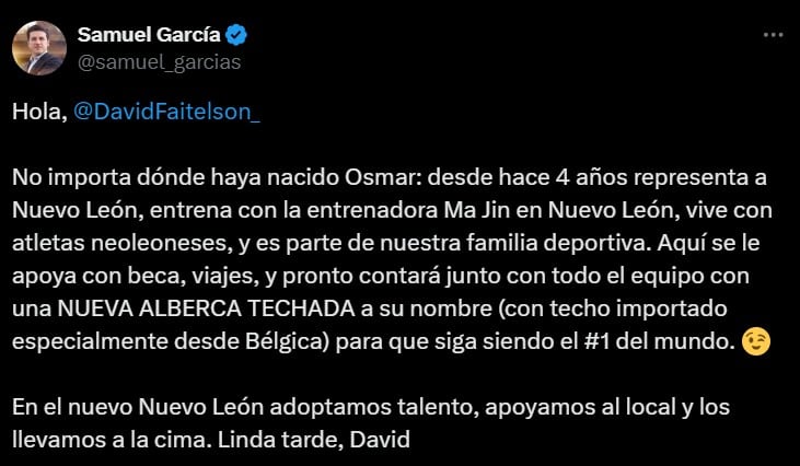 Samuel García deja callado a David Faitelson por tuit sobre Osmar Olvera