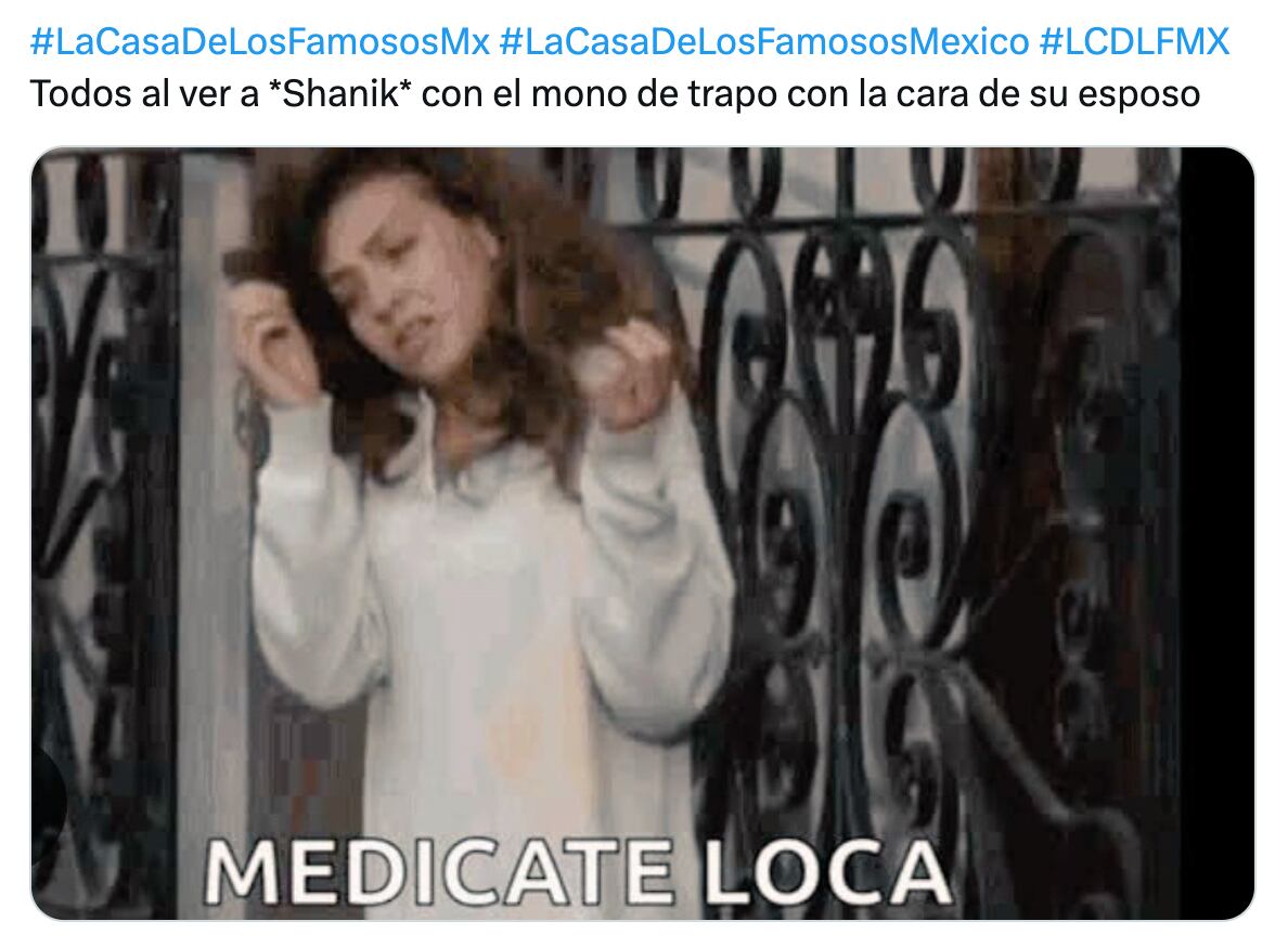 Meme de Shanik Berman en La Casa de los Famosos México 2024