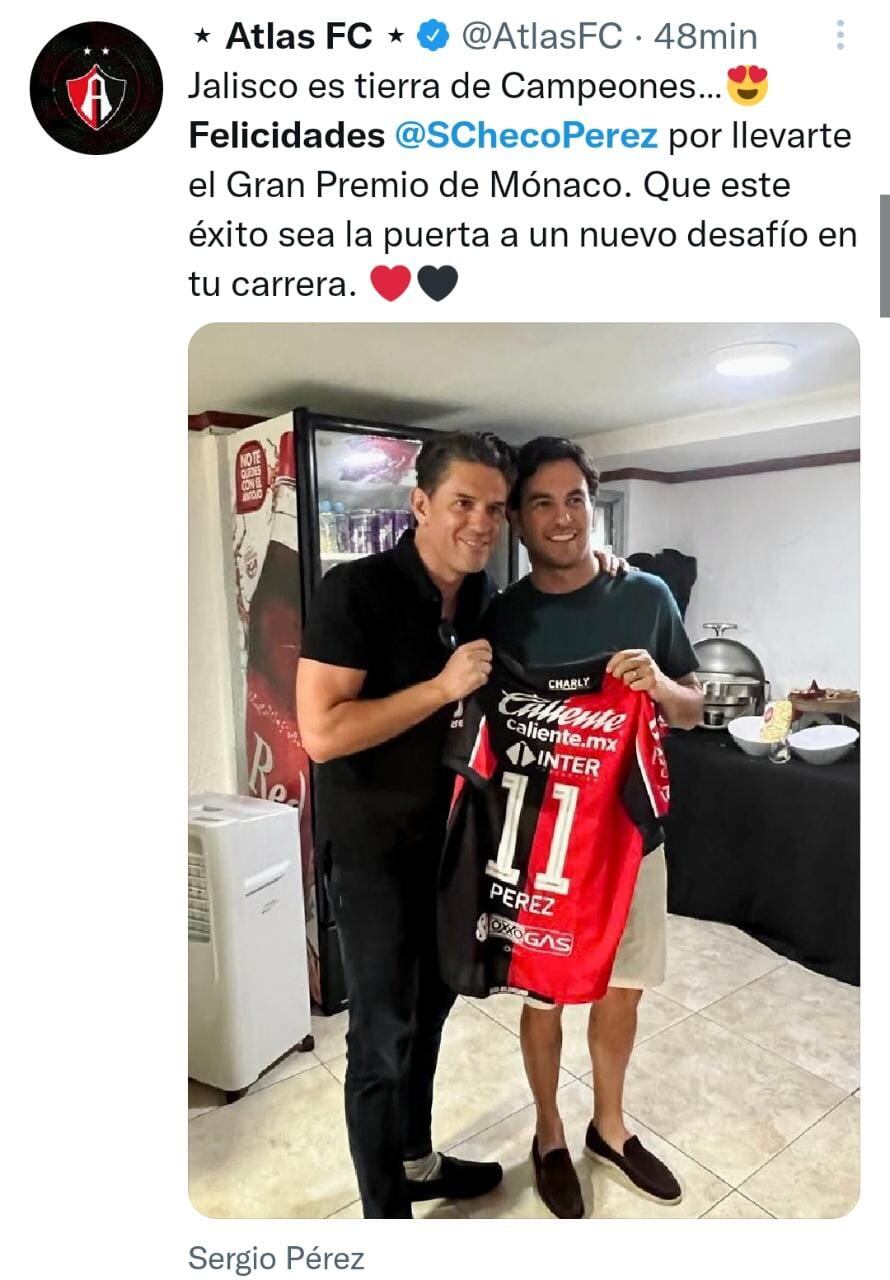 Felicitaciones a Checo Pérez