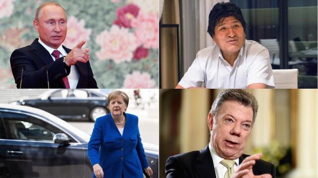 Vladimir Putin, Evo Morales, Angel Merkel y Mauricio Macri