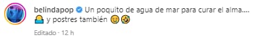 Belinda confiesa que tiene dolor en el alma y lo que hace contra ello.