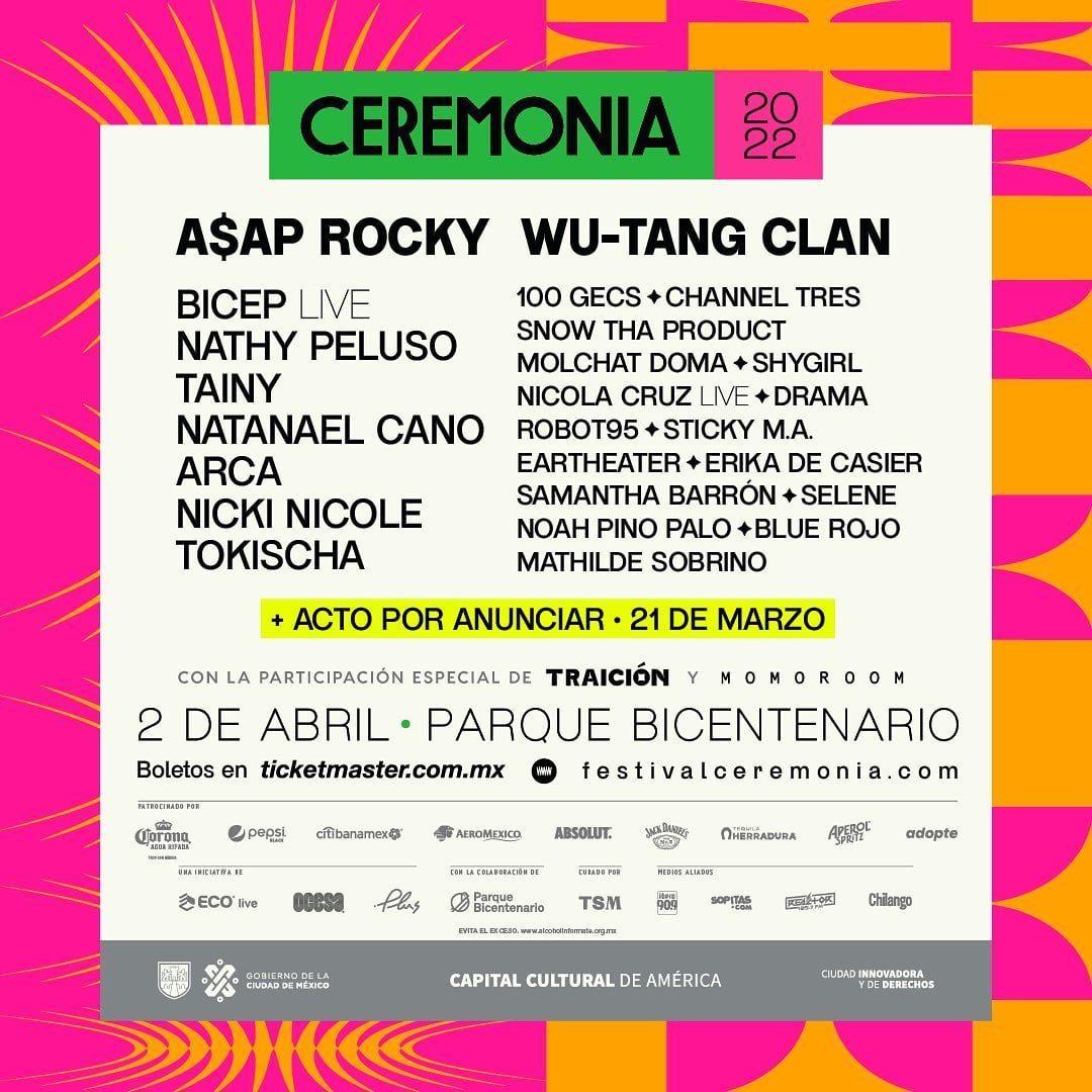 Cartel del festival Ceremonia 2022