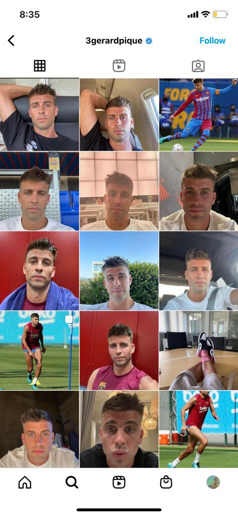 Instagram de Gerard Piqué, expareja de Shakira