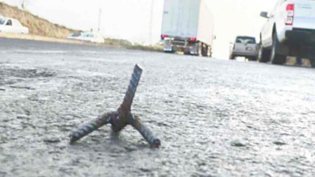 Detectan ponchallantas en la carretera a San Fernando