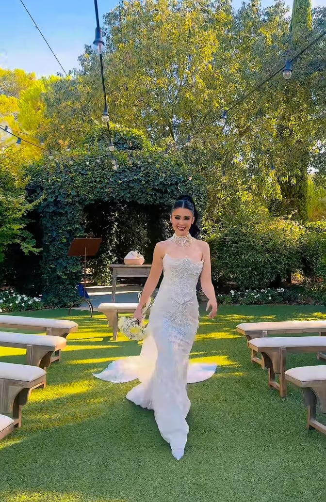 Lupita Villalobos en su boda con Juan Luis
