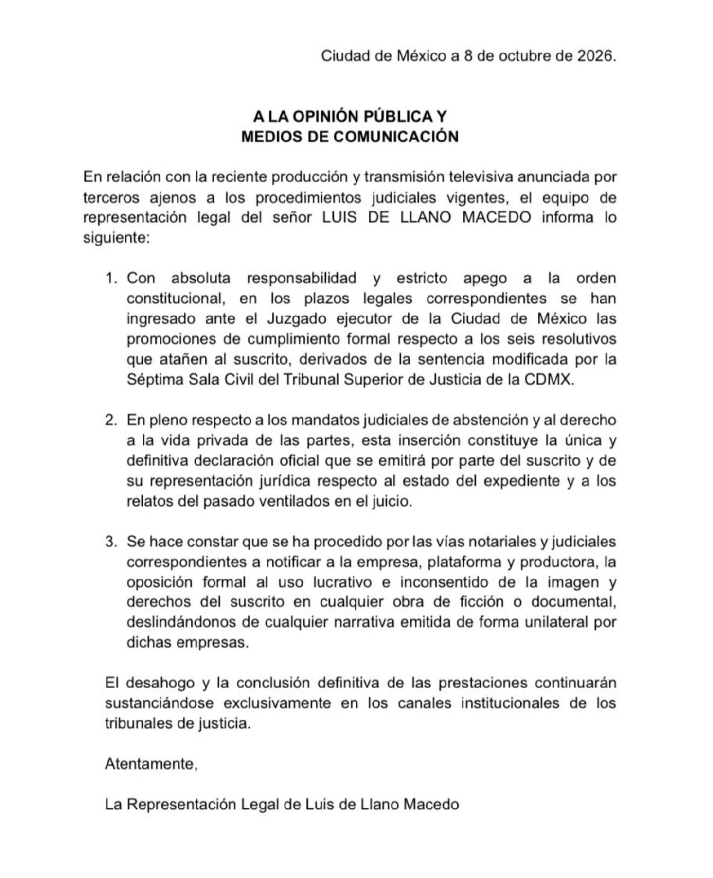 Luis de Llano se opone al uso de su nombre e imagen en la serie de Timbiriche de ViX
