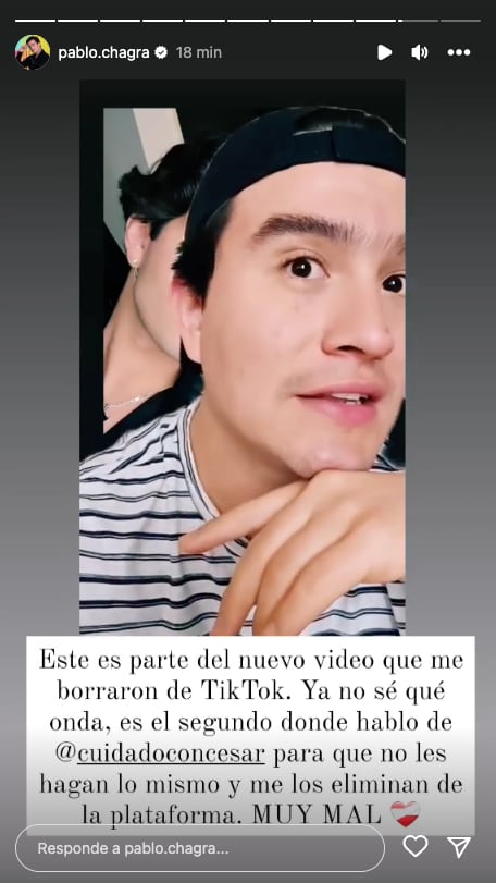 Pablo Chagra denuncia que TikTok le ha bajado los videos en los que expone a su estafador