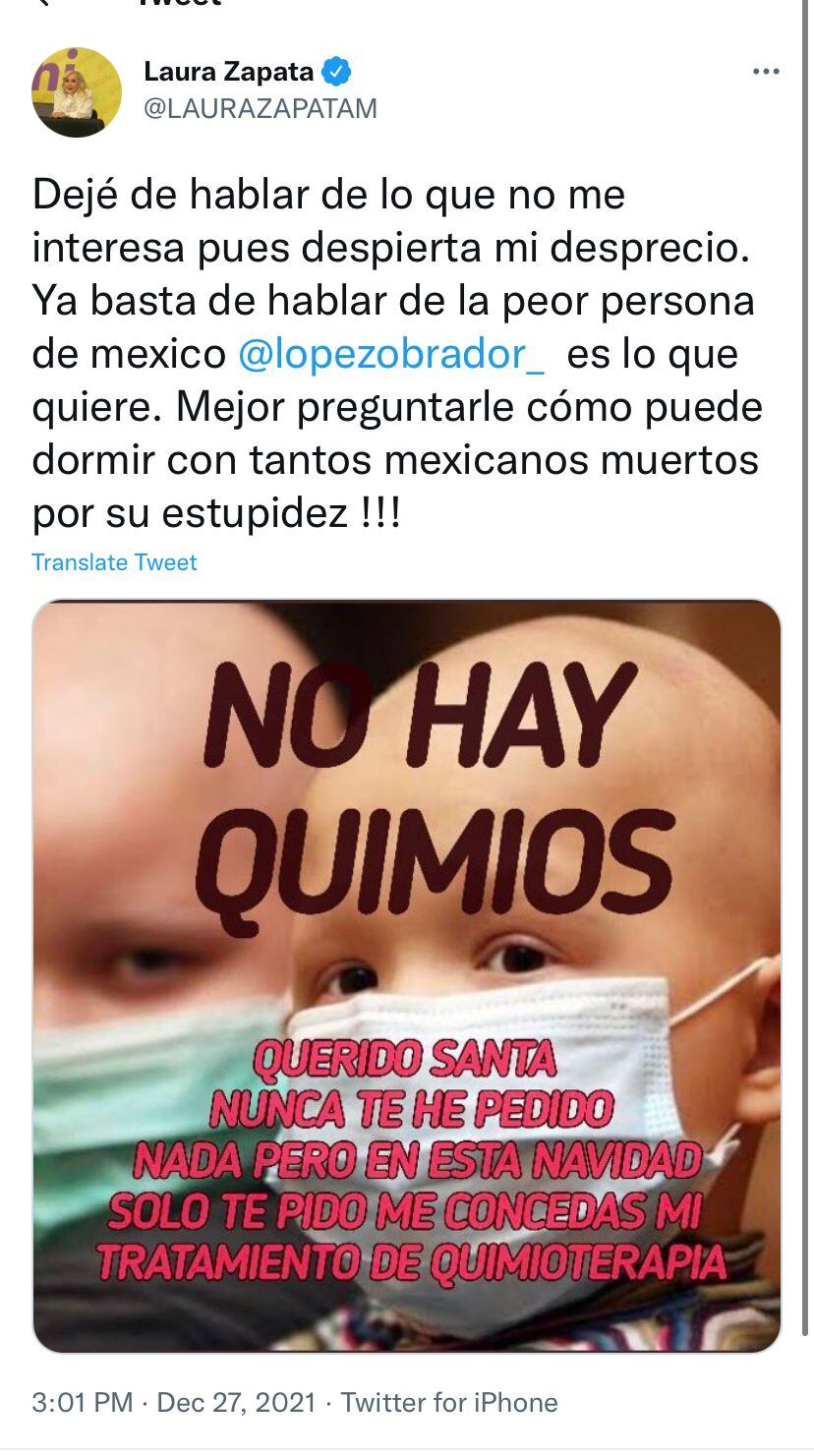 Laura Zapata tuit