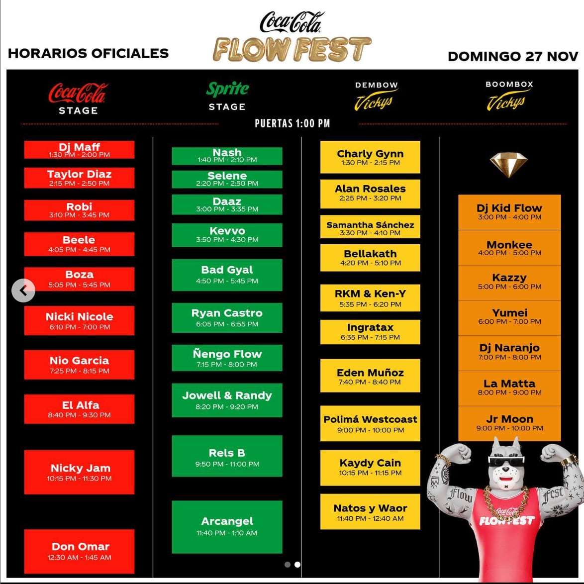 Horarios Coca-Cola Flow Fest 2022