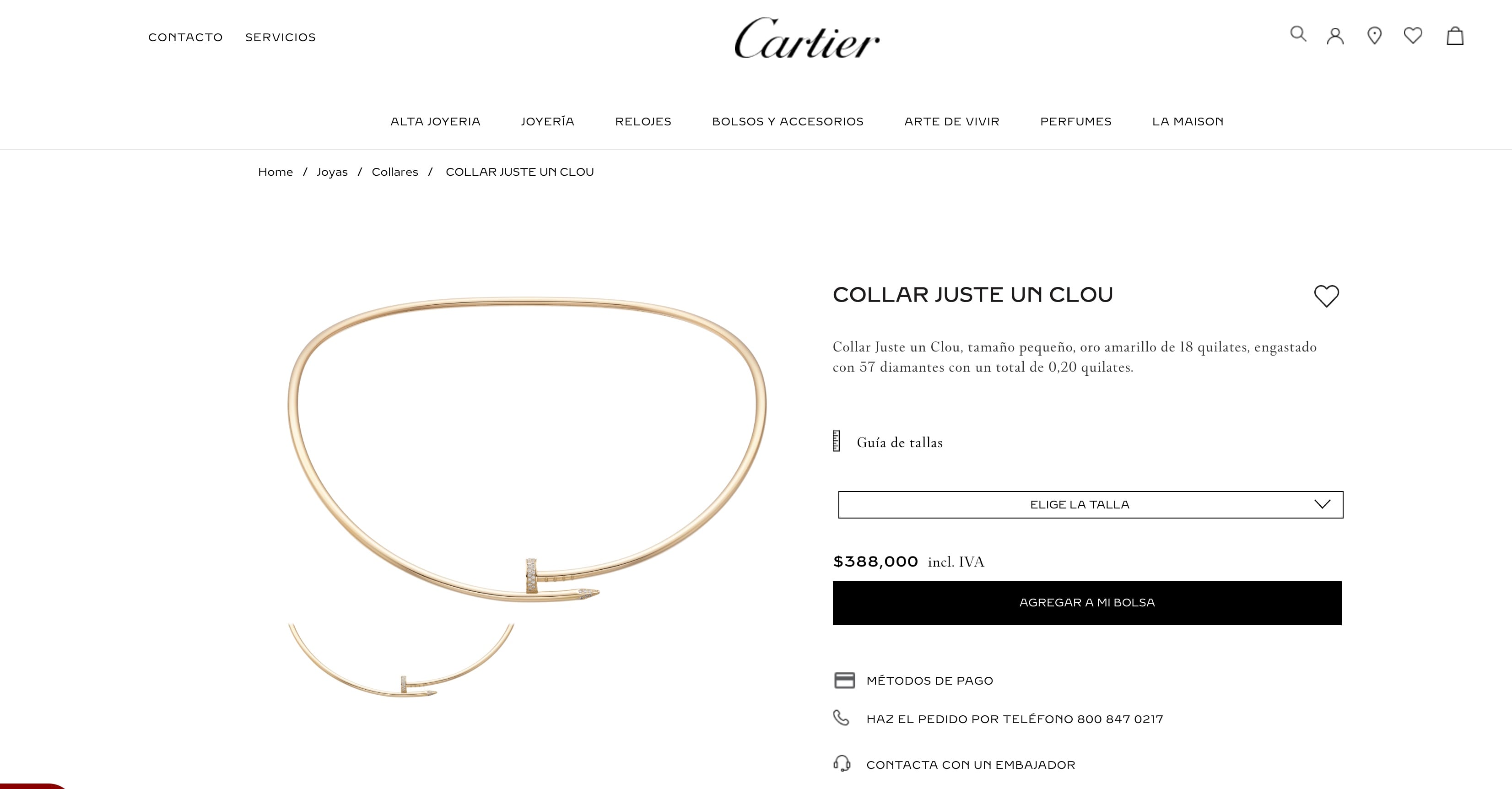 Sandra Cuevas y su collar Cartier
