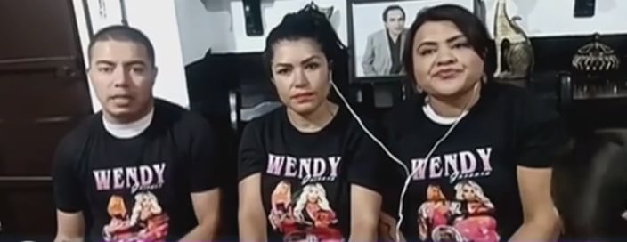 Paco, Jessi y Érika, hermanos de Wendy Guevara.