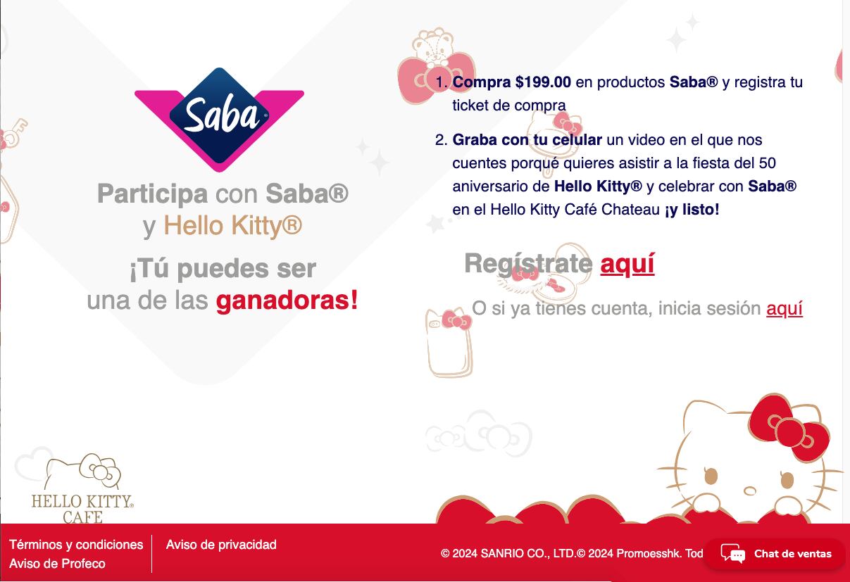 Así puedes conseguir el kit de bienvenida de Saba y Hello Kitty