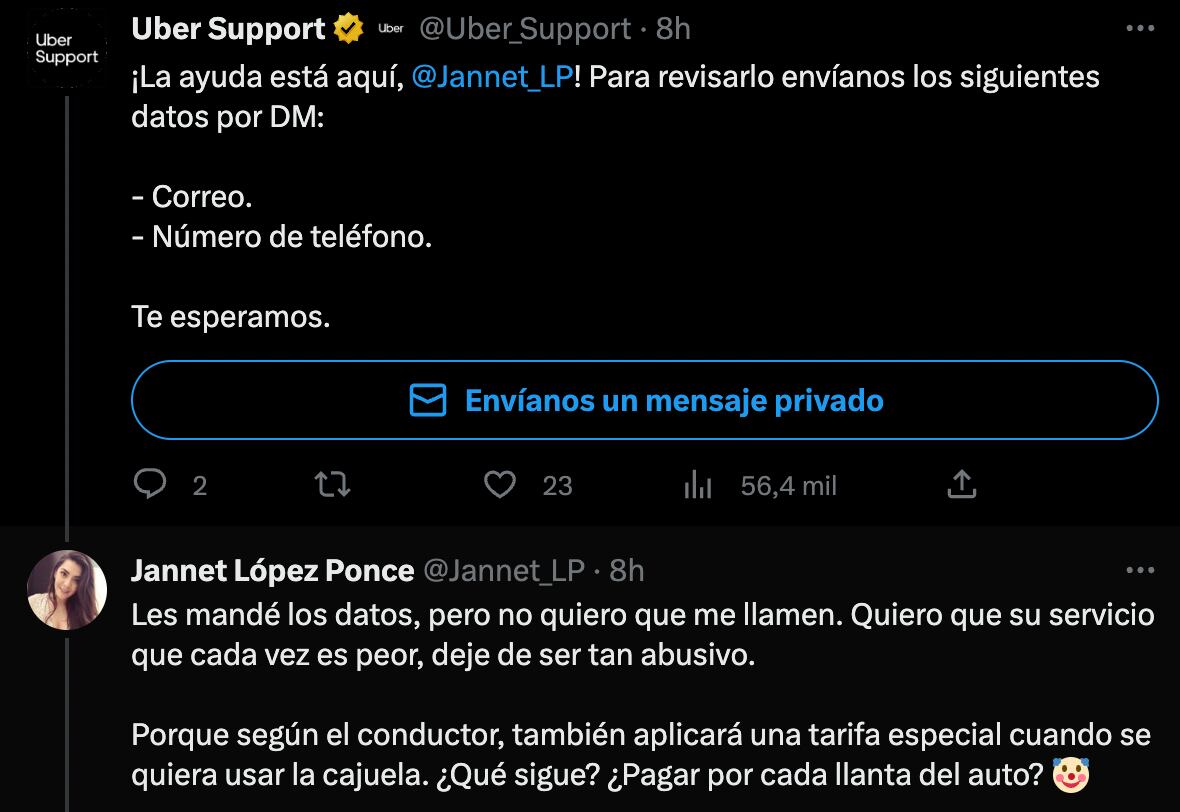 Uber cobra por aire acondicionado