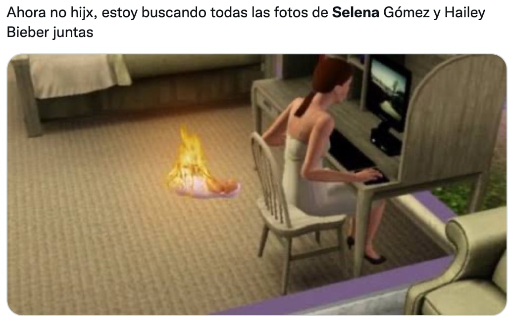 memes de la foto entre Hailey Bieber y Selena Gomez