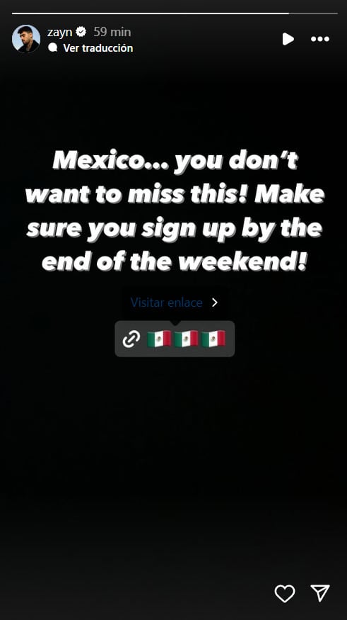 Zayn Malik y su anuncio para México