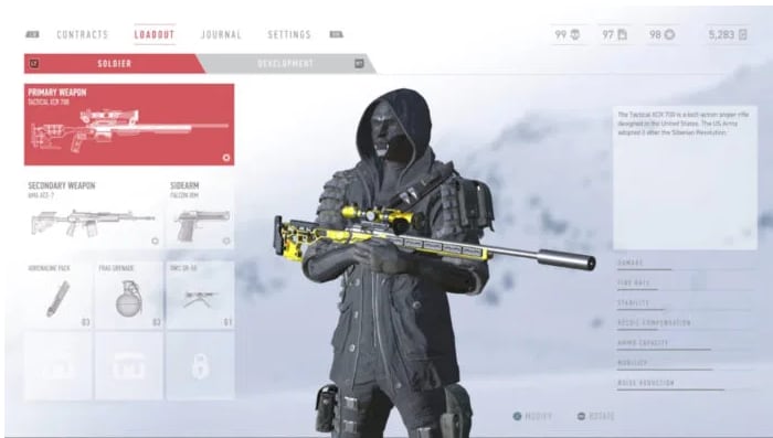 Personalización Sniper Ghost Warrior Contracts