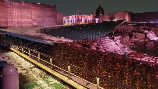 Cae techo del Templo Mayor por granizada (VIDEO)
