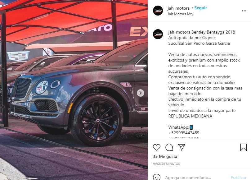 Bentley Bentayga firmada por Gignac