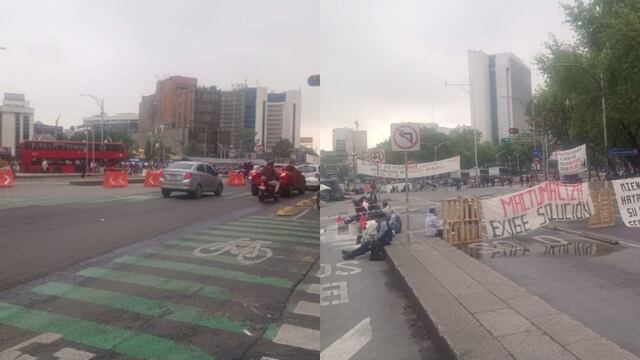 Bloqueo en Insurgentes y Paseo de la Reforma en CDMX cumple 17 horas por normalistas de Chiapas