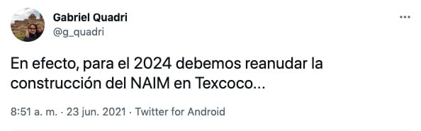 Tuit de Gabriel Quadri