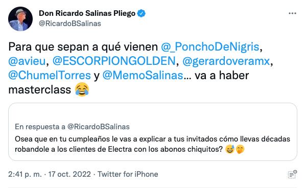 Ricardo Salinas Pliego promete una curiosa masterclass