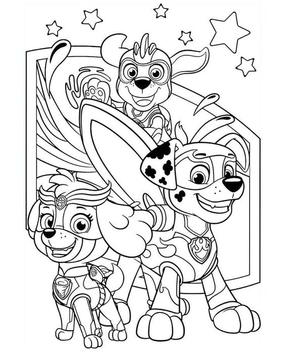 Dibujos de Paw Patrol en la playa de vacaciones