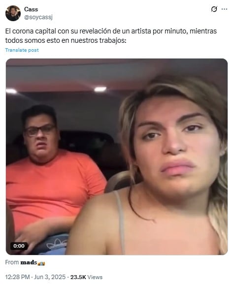 Memes por el cartel del Corona Capital 2025