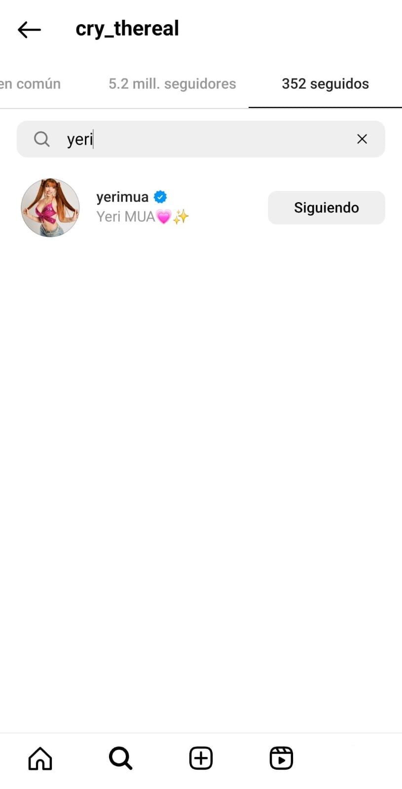 Cry aún sigue a Yeri Mua en Instagram