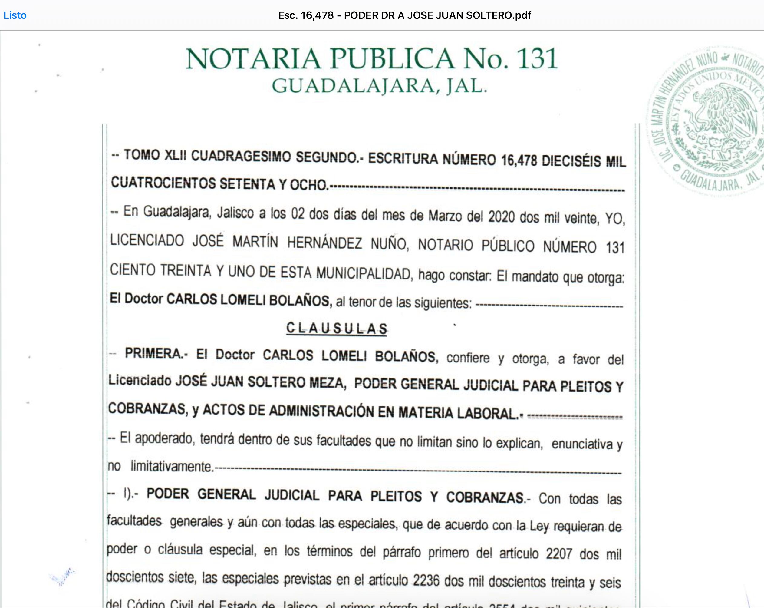 Poder notarial