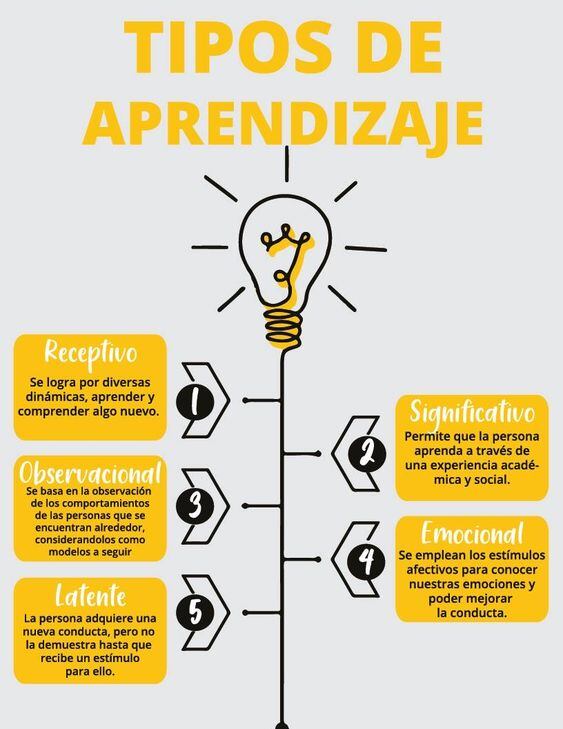 Infografía sobre los tipos de aprendizaje