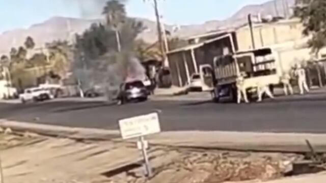 Balacera y quema de vehículos en Sonoyta, Sonora