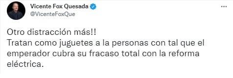 Tuit de Vicente Fox