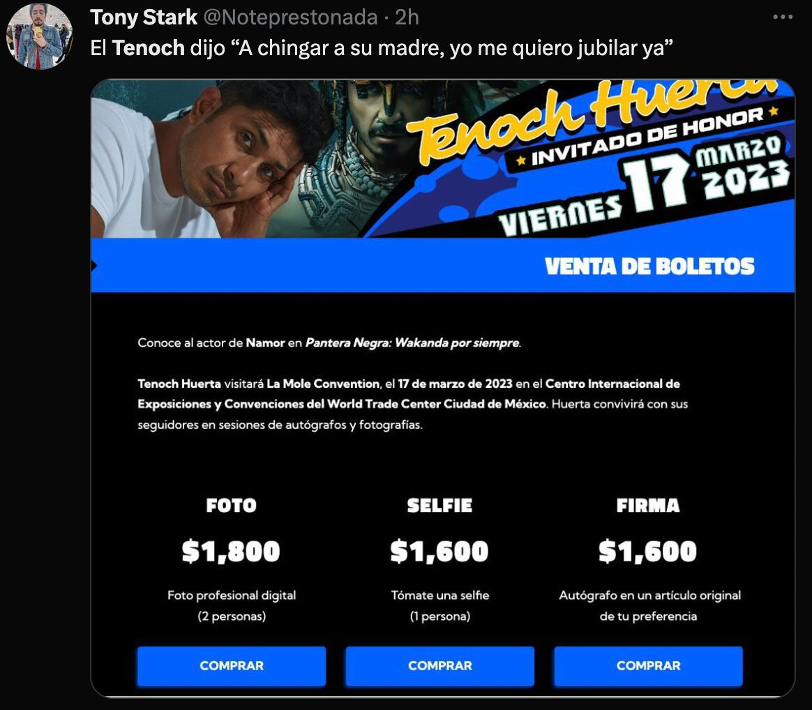 Tenoch Huerta en La Mole 2023