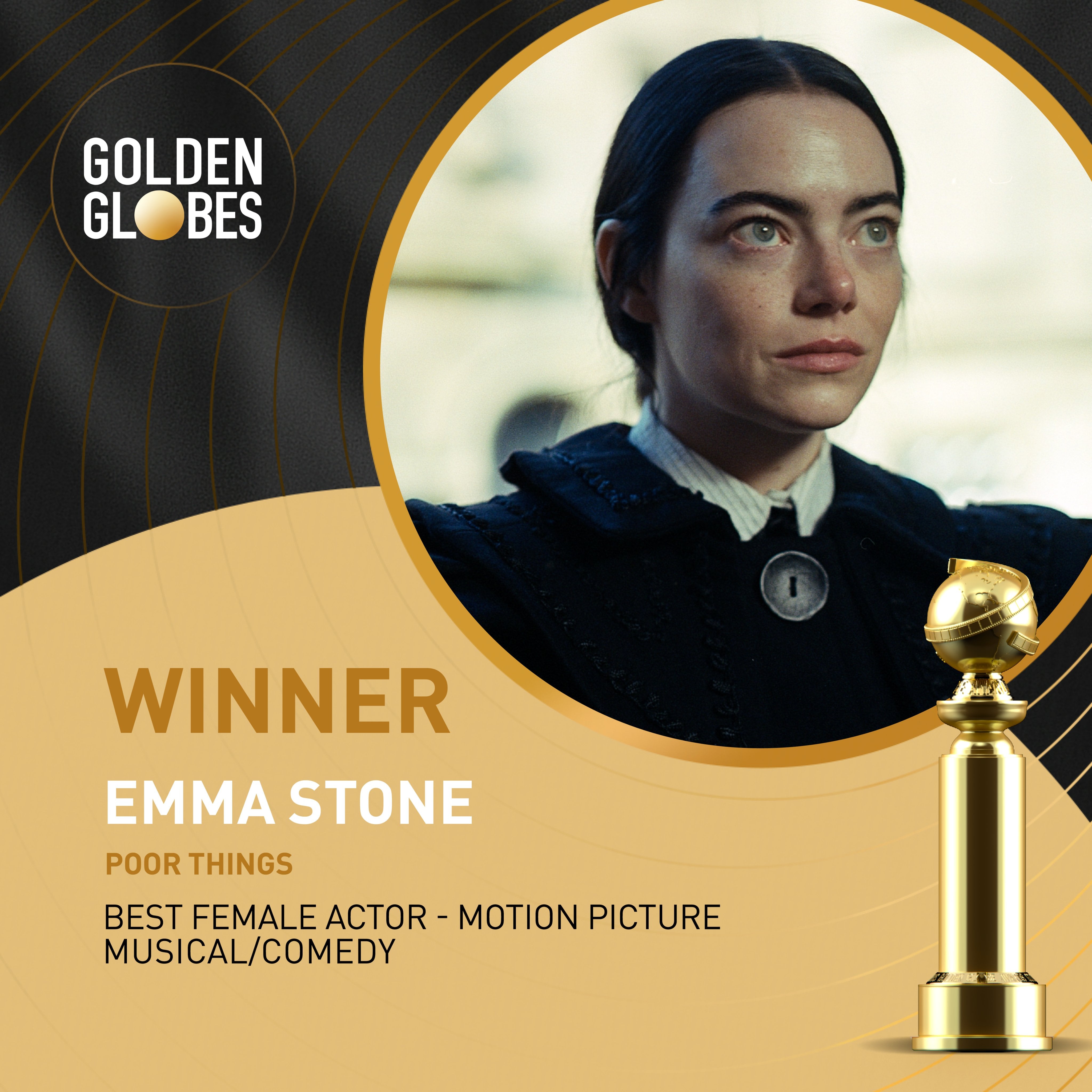 Emma Stone, ganadora Globos de Oro 2024