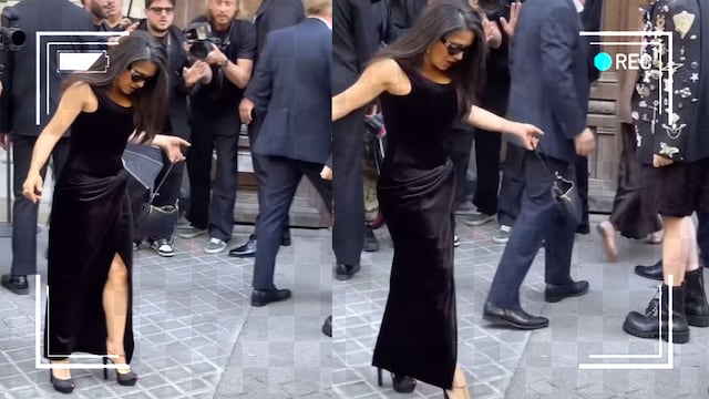 Un tacón traicionó a Salma Hayek en la Semana de la Alta Costura de París