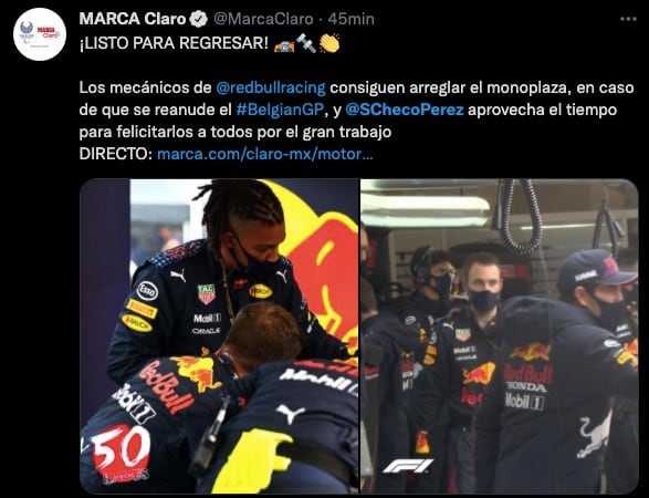 Checo Pérez podrá estar en el GP de Bélgica pese a accidente