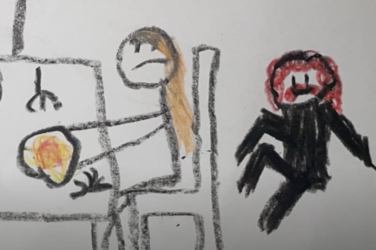 Dibujo perturbador de un niño