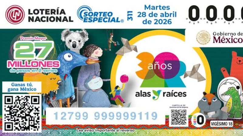 Lotería Nacional dedica Sorteo Especial 311 al programa Alas y Raíces