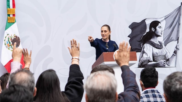 Claudia Sheinbaum durante la conferencia matutina en Palacio Nacional