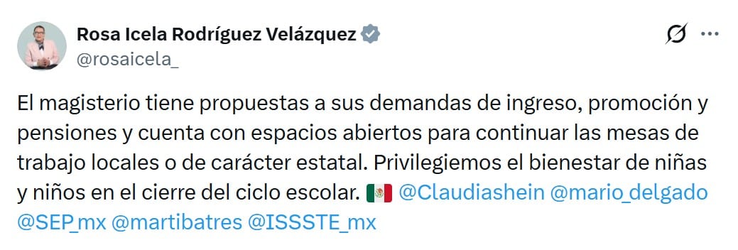 Gobernación llama a los maestros a regresar a clases