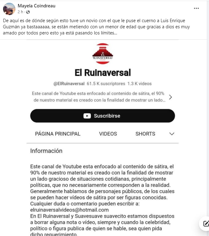 Mayela Laguna arremete contra la información de que Alfonso Sánchez es el padre de Apolo.