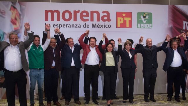 Los dirigentes nacionales: Mario Delgado (Morena); Karen Castrejón (PVEM), y Alberto Anaya (PT), confirmaron alianza para las elecciones para la gubernatura del Estado de México