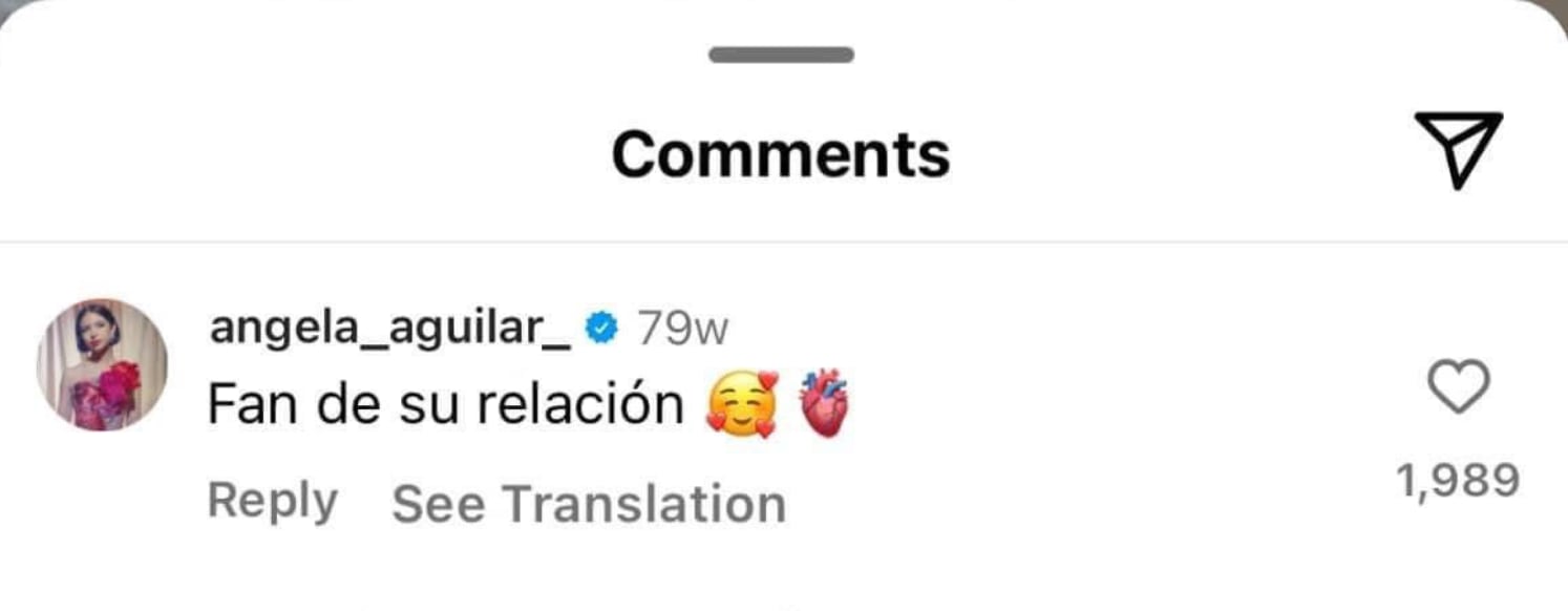 Ángela Aguilar comentaba las fotos de Cazzu y Christian Nodal
