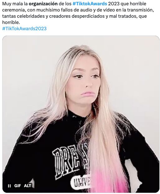 Memes se burlan de la organización de los TikTok Awards 2023
