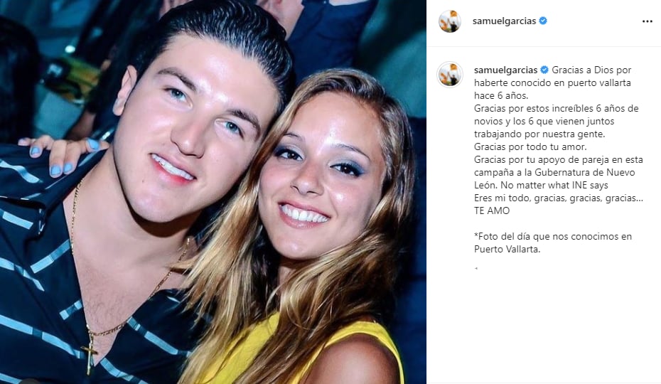 Samuel García y Mariana Rodríguez cuando se conocieron.