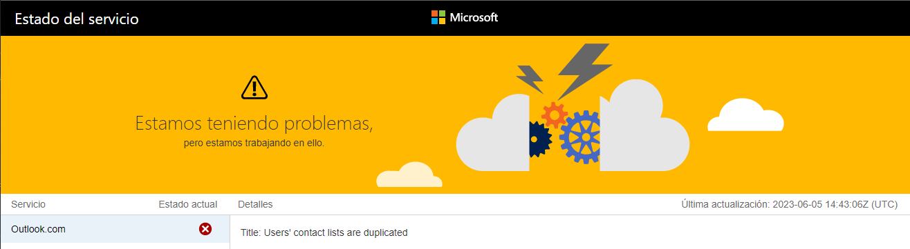 Se registra caída mundial en Outlook y Micrososft Teams